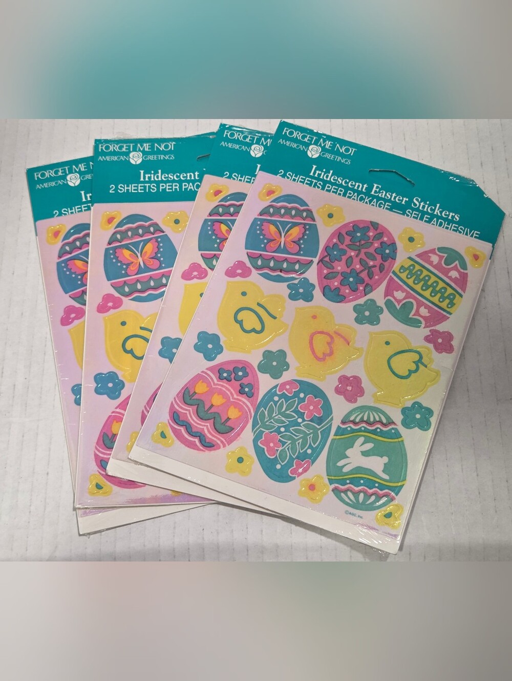 American Greetings Vintage Iridescent Easter Stickers Lot of 4 Packs